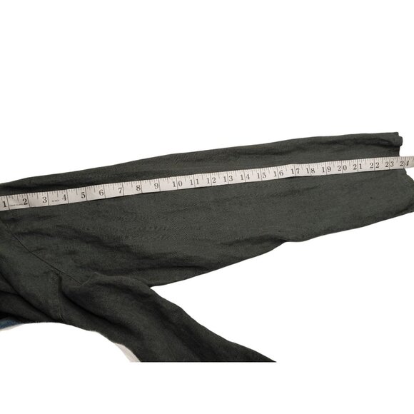 VINTAGE Flax Women's Linen Blazer Jacket S Gray Single-Breasted Button Front - Picture 7 of 7